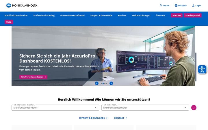 Screenshot of konicaminolta.de