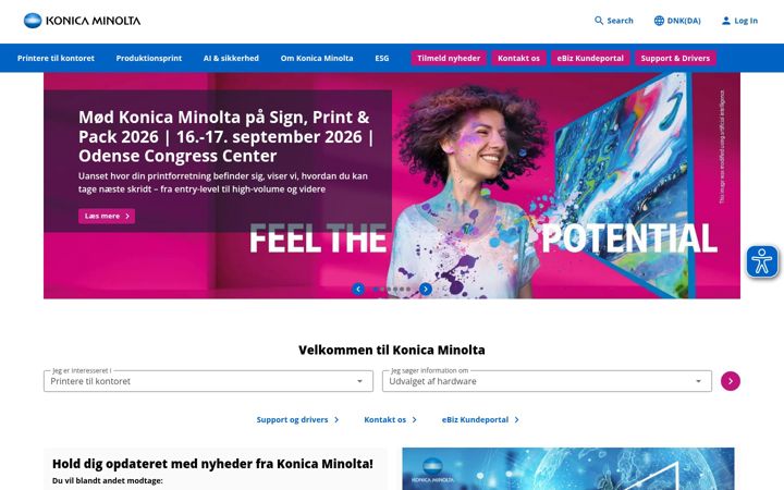 Screenshot of konicaminolta.dk