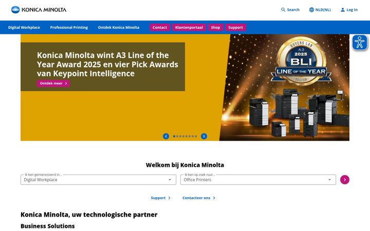 Screenshot of konicaminolta.nl