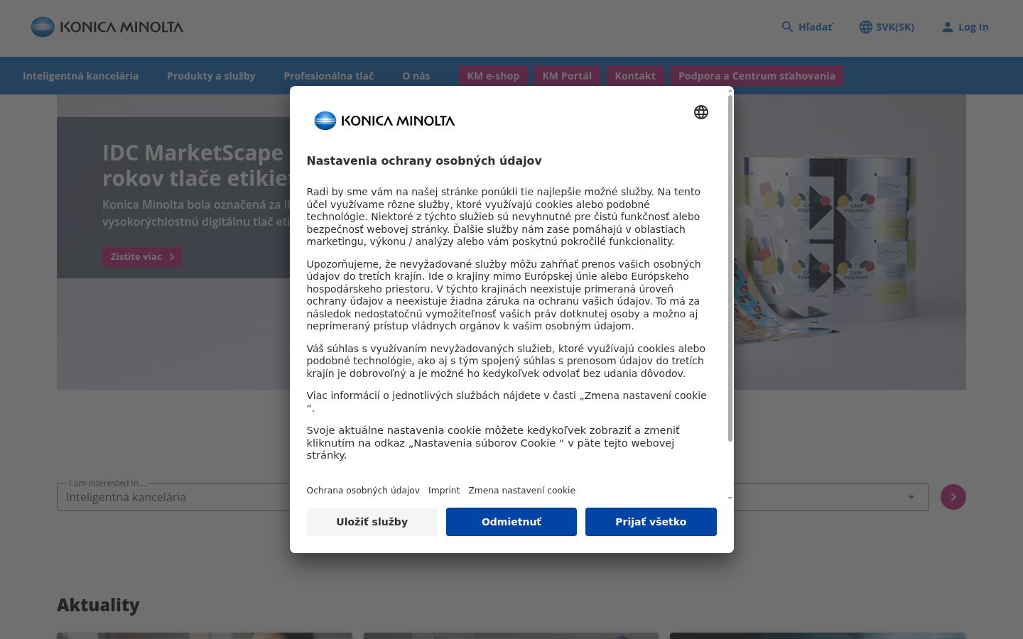 Screenshot of the consent banner shown before any interaction