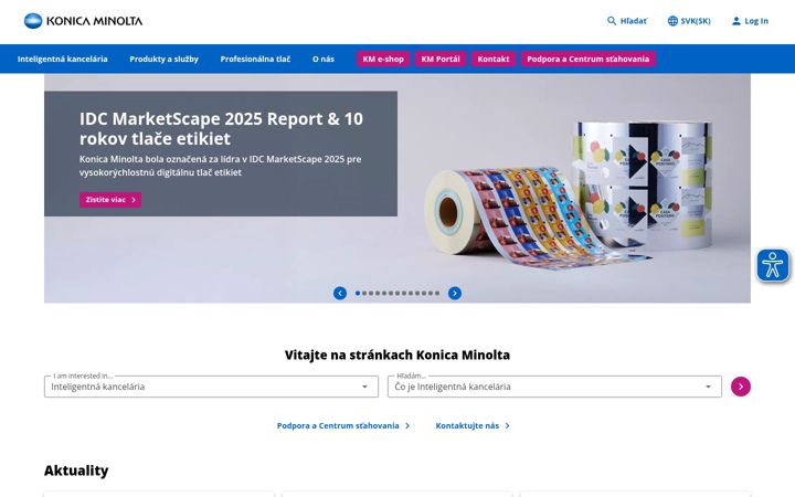 Screenshot of konicaminolta.sk