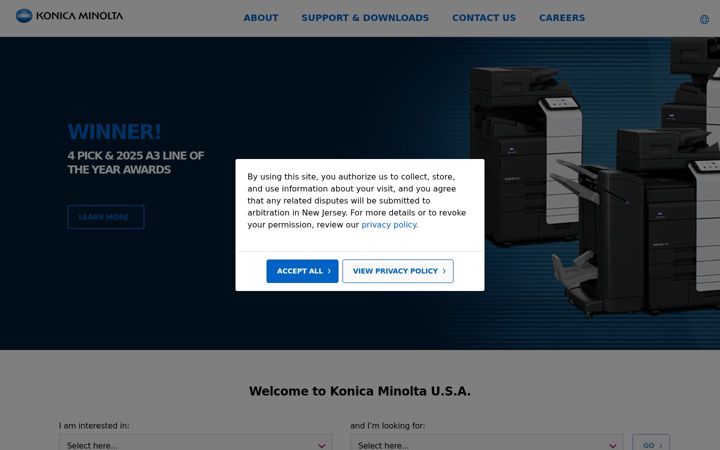 Screenshot of konicaminolta.us