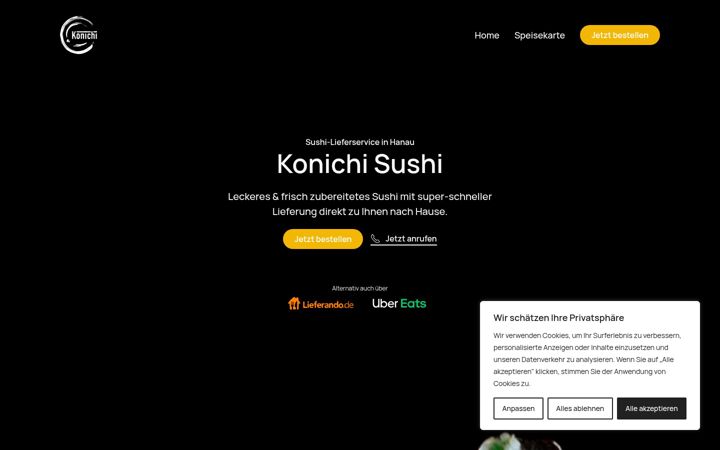 Screenshot of konichisushi.de