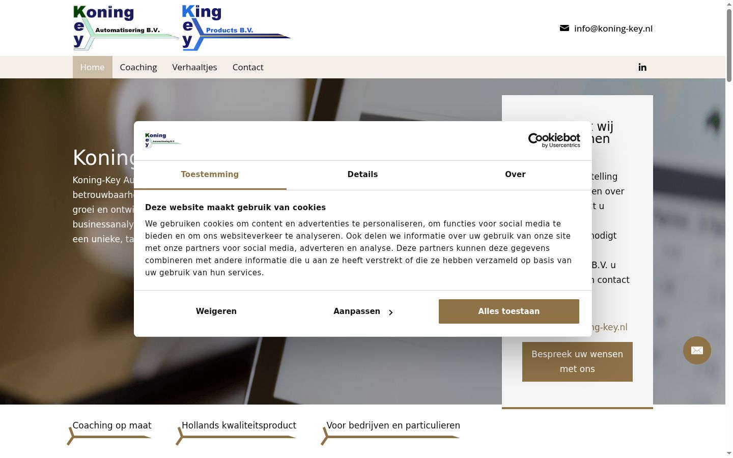 Captura de ecrã do banner de consentimento apresentado antes de qualquer interação
