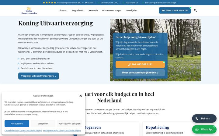 Screenshot of koninguitvaartverzorging.nl
