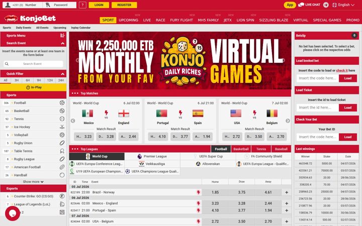 Screenshot of konjo.bet