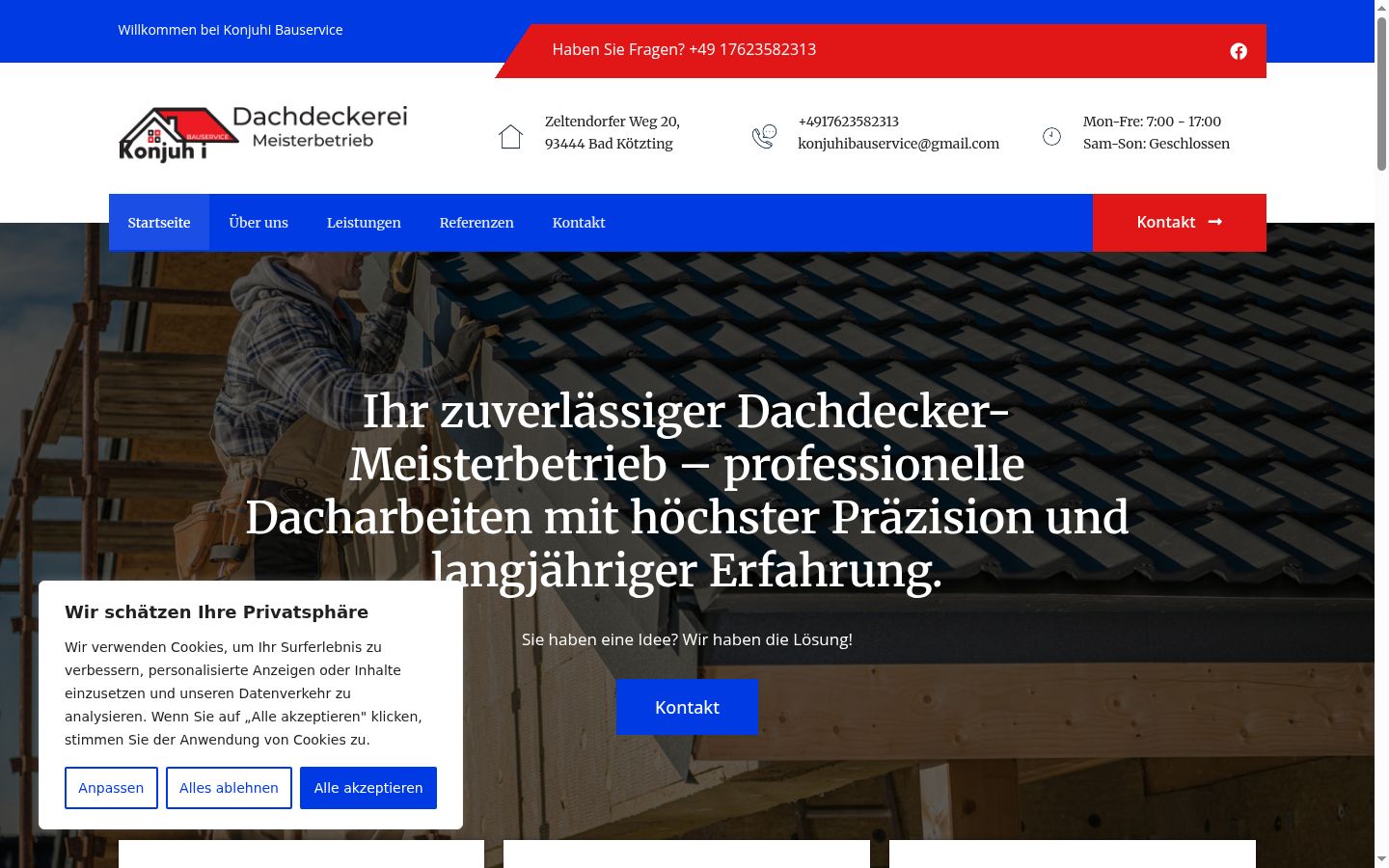 Screenshot van de toestemmingsbanner zoals getoond vóór enige interactie