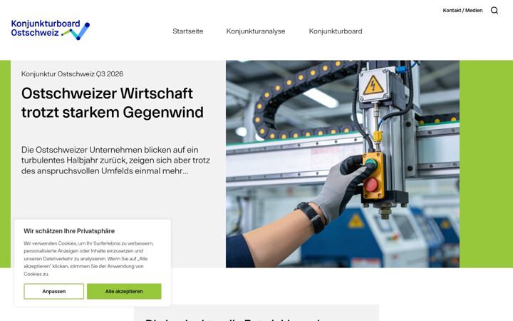 Screenshot of konjunkturboard.ch