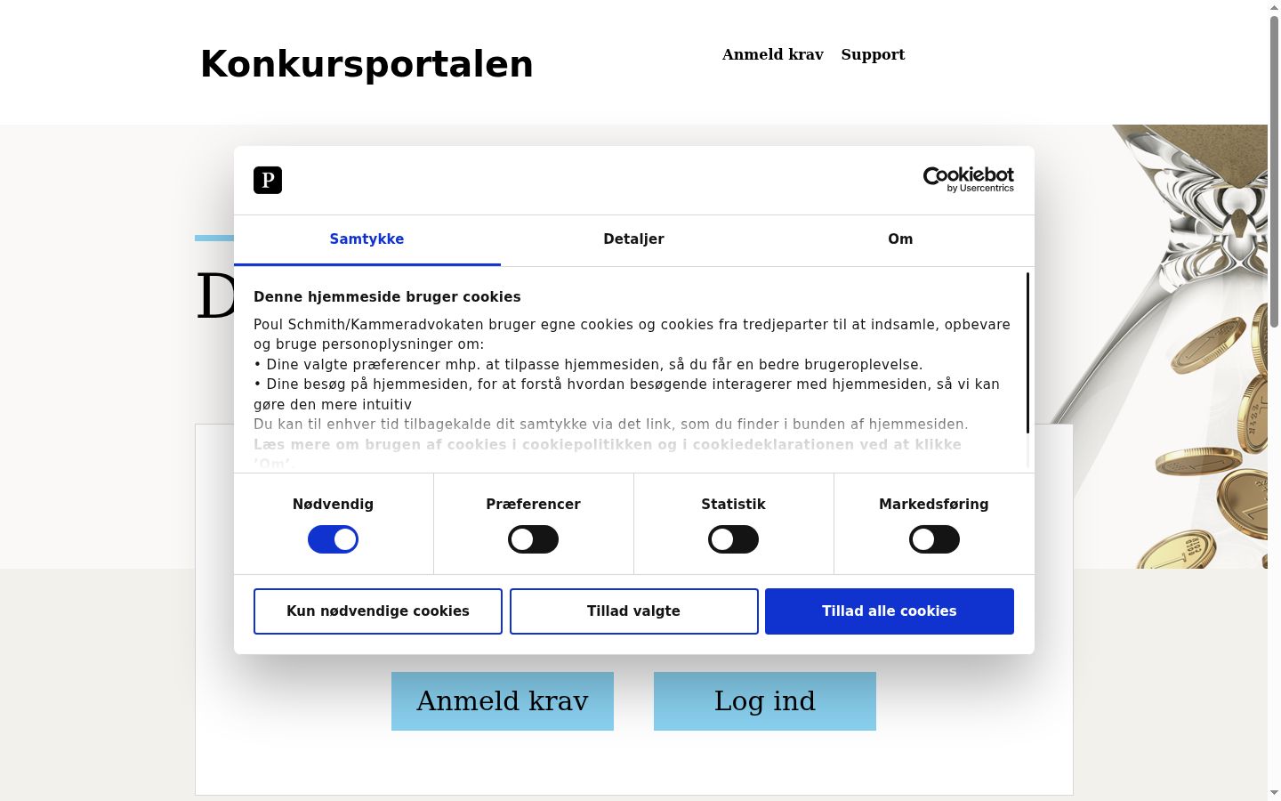 Screenshot of the consent banner shown before any interaction