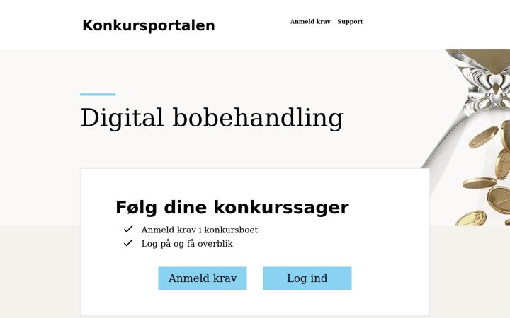 Screenshot of konkursportalen.dk
