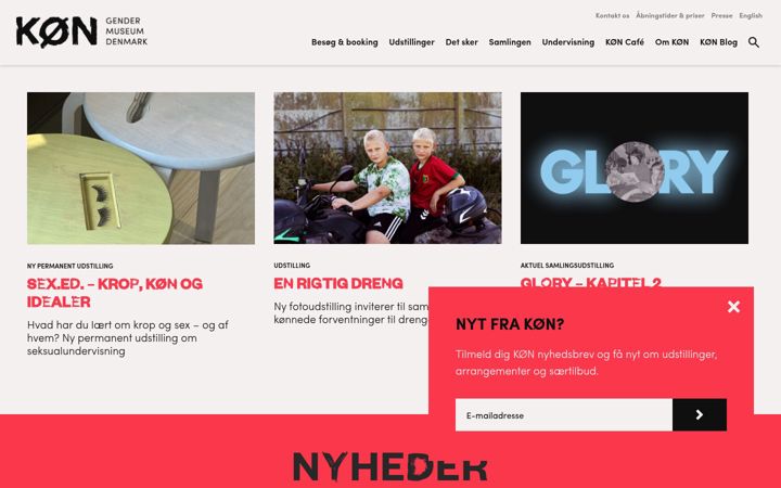 Screenshot of konmuseum.dk