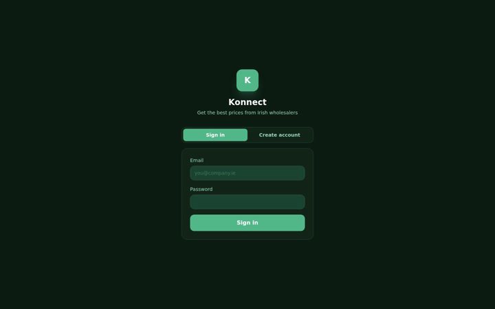 Screenshot of konnect.ie