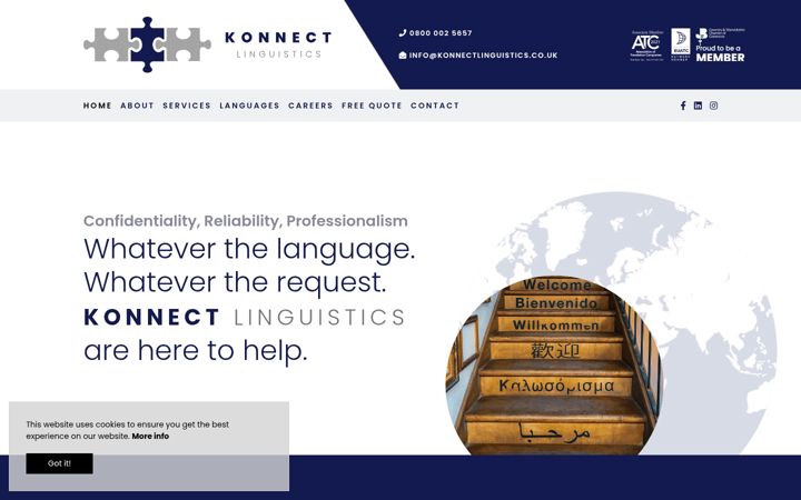 Screenshot of konnectlinguistics.co.uk
