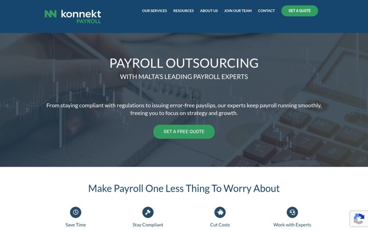 Skærmbillede af konnektpayroll.com