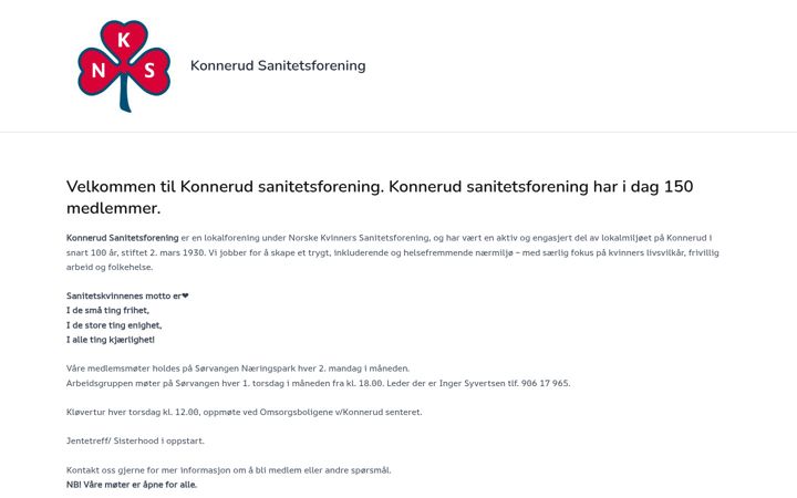 Screenshot of konnerudsanitetsforening.no