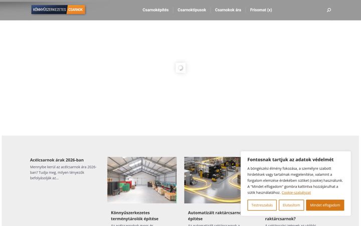 Screenshot of konnyuszerkezetes-csarnok.hu