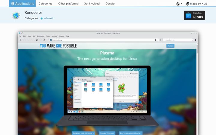 Screenshot of konqueror.org