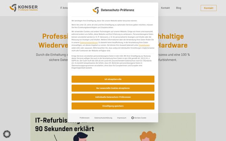 Screenshot of konser-it.de