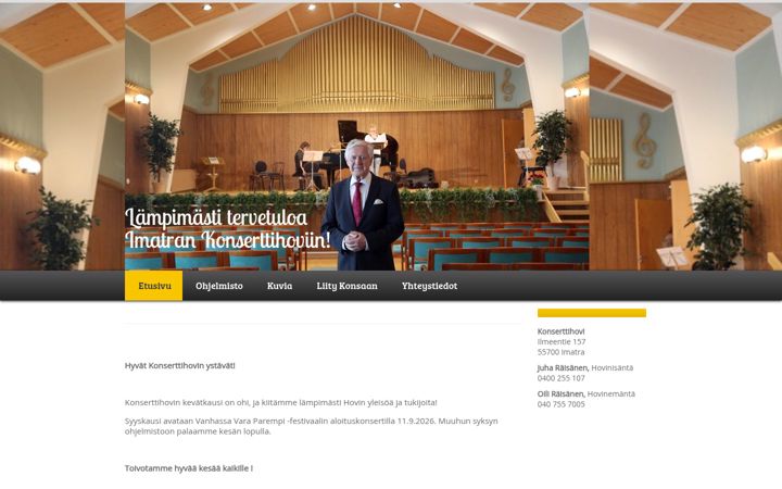 Screenshot of konserttihovi.fi