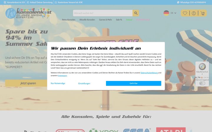Screenshot of konsolenkost.de