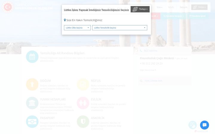 Screenshot of konsolosluk.gov.tr