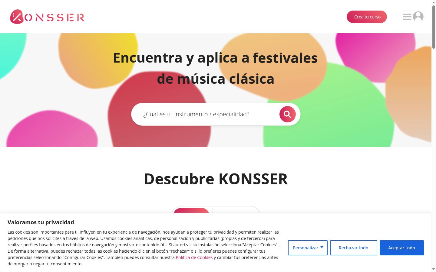 Screenshot del banner di consenso mostrato prima di qualsiasi interazione