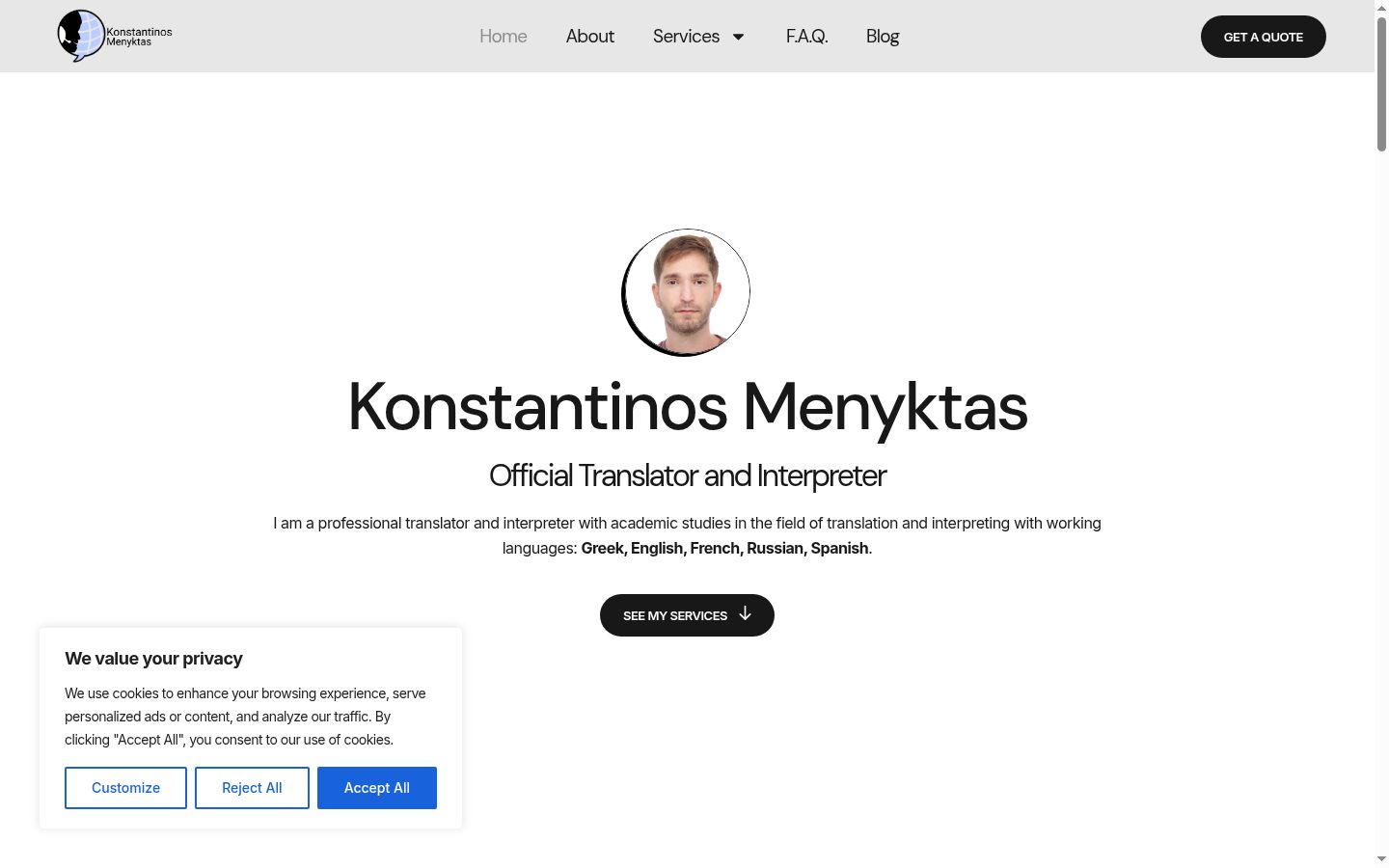 Sutikimo reklamjuostės, rodytos prieš bet kokią sąveiką, ekrano kopija