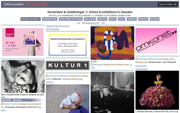 Screenshot of konstkalendern.se