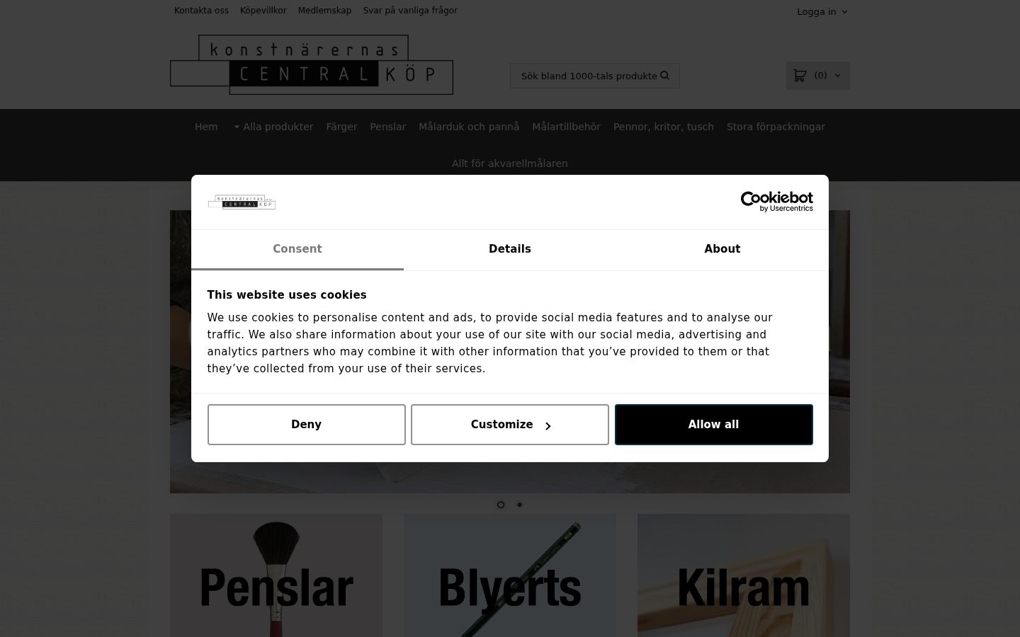 Screenshot tal-banner tal-kunsens muri qabel kwalunkwe interazzjoni