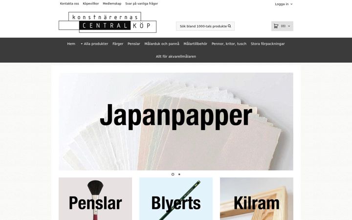Screenshot of konstnarernas.se