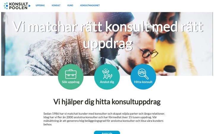 Screenshot of konsultpoolen.se