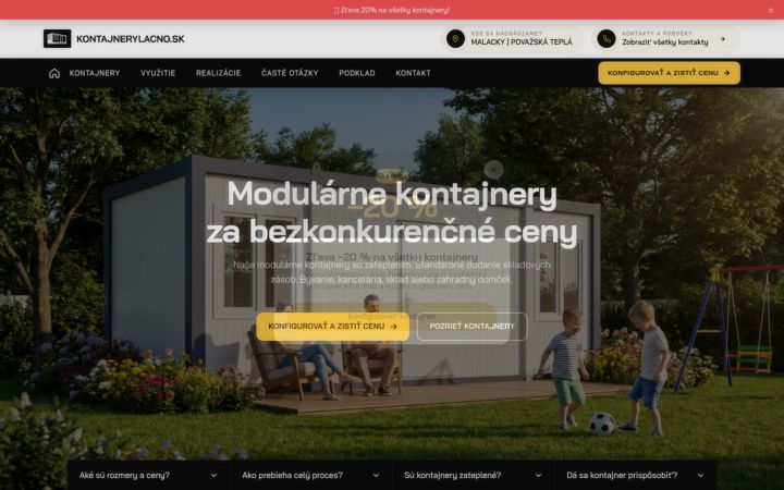 Screenshot of kontajnerylacno.sk