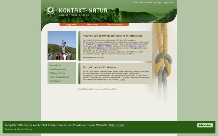 Screenshot of kontakt-natur.de