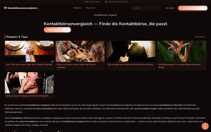 Screenshot of kontaktboersenvergleich.com