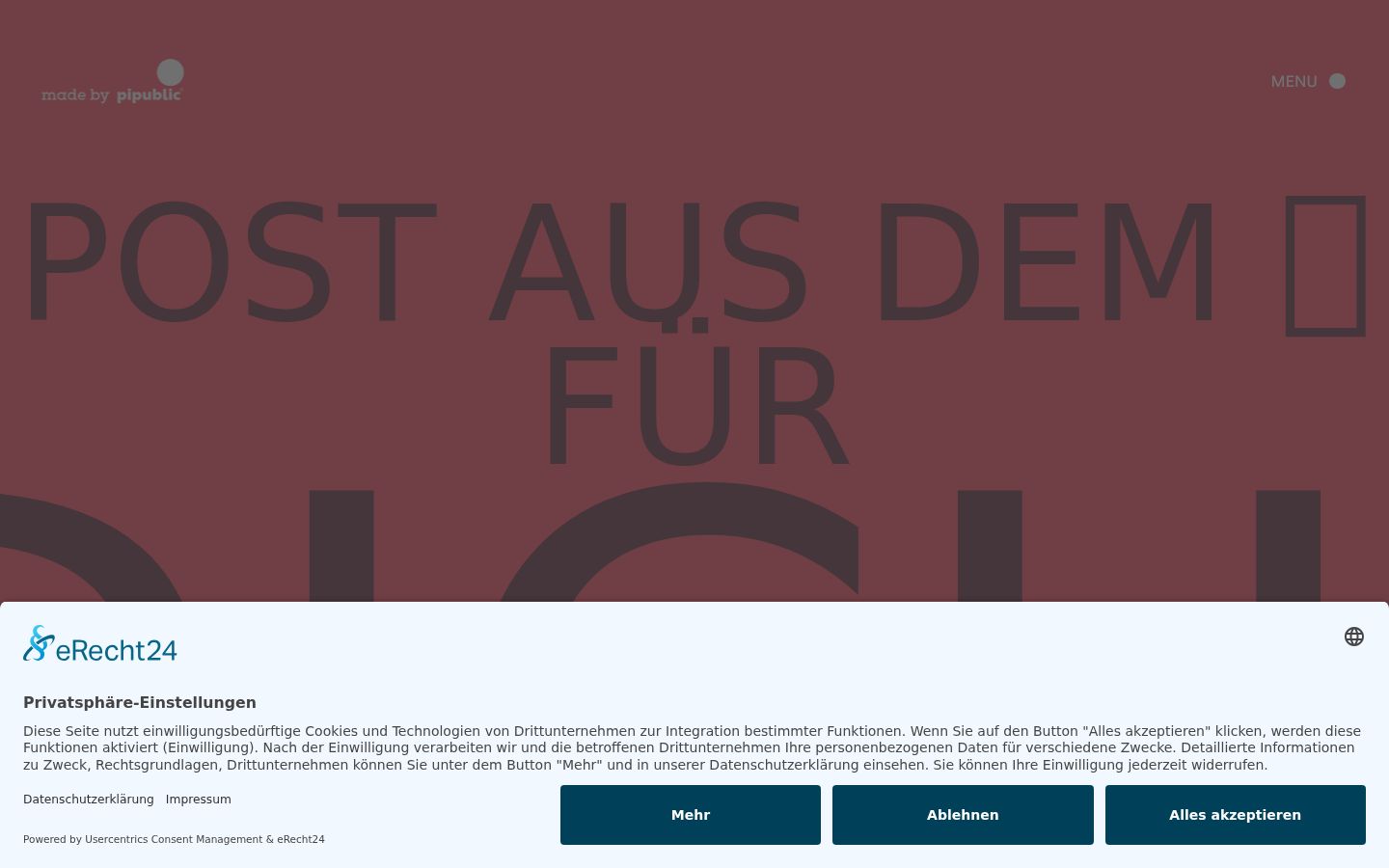 Screenshot of the consent banner shown before any interaction