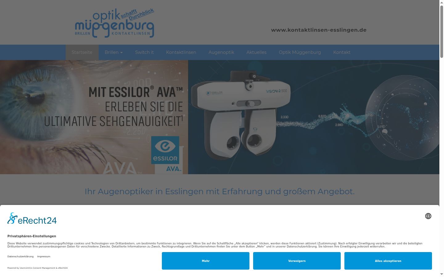 Screenshot of the consent banner shown before any interaction
