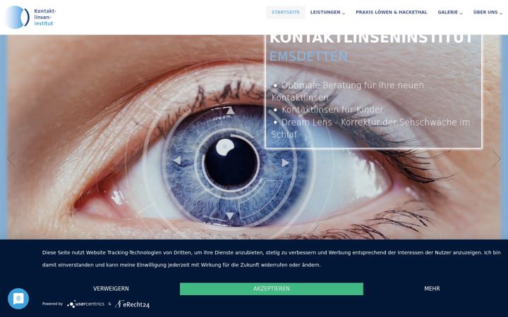 Screenshot of kontaktlinseninstitut.net