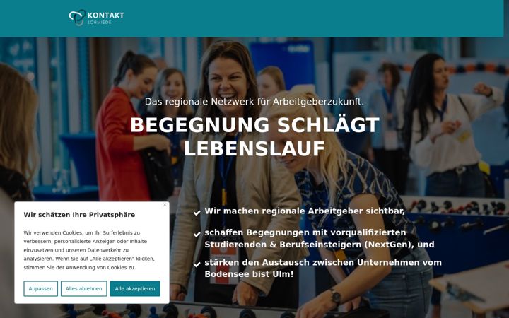 Screenshot von kontaktschmiede.com