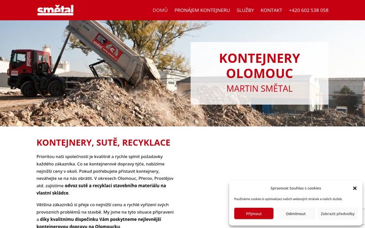 Screenshot of kontejnerolomouc.cz