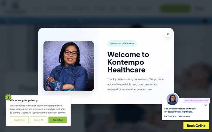 Captura de ecrã de kontempohealthcare.com