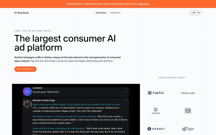 Screenshot of kontext.so