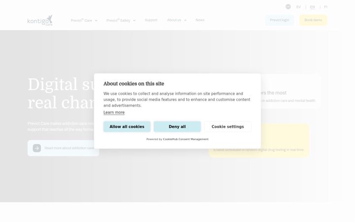 Screenshot of kontigocare.co.uk