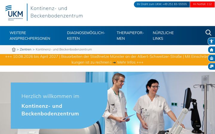 Screenshot of kontinenz-muenster.de