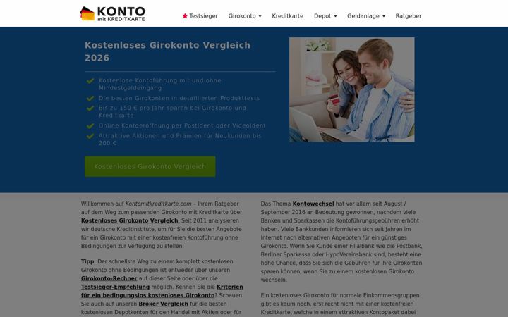 Screenshot ta' kontomitkreditkarte.com