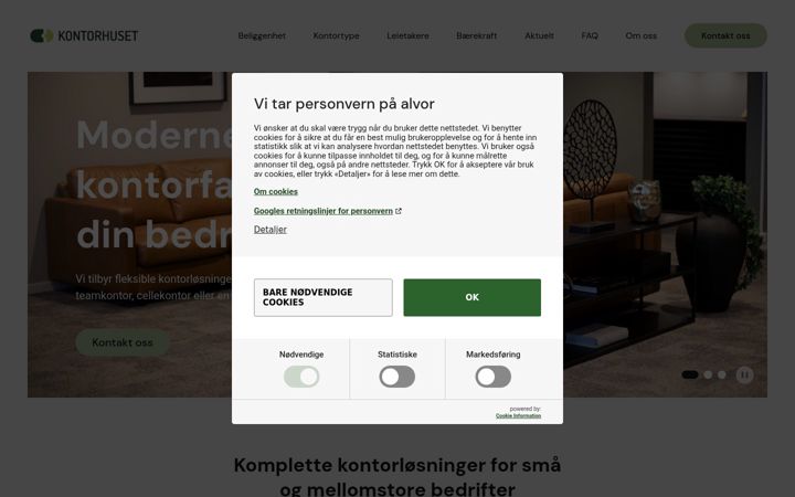 Screenshot of kontor-huset.no