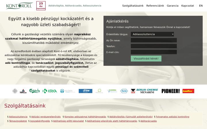 Screenshot of kontoroll.hu