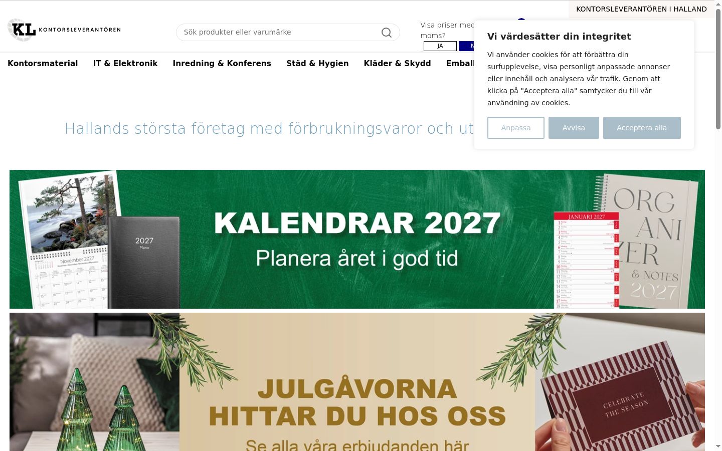 Ekrānuzņēmums ar piekrišanas baneri, kas tika rādīts pirms jebkādas mijiedarbības
