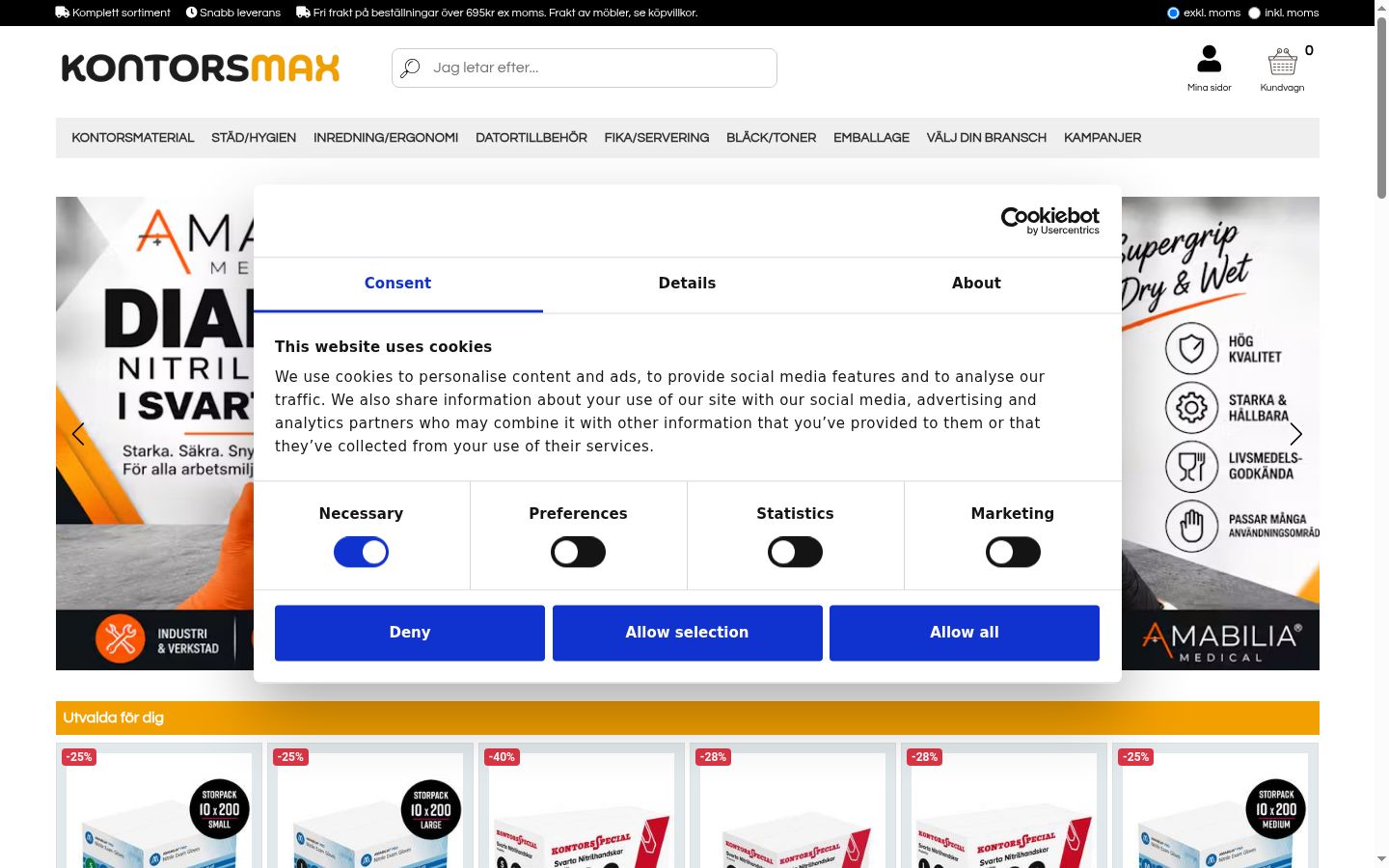 Screenshot tal-banner tal-kunsens muri qabel kwalunkwe interazzjoni