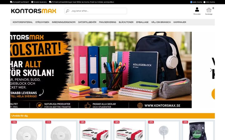 Screenshot of kontorsmax.se