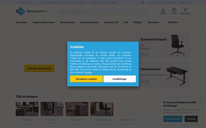 Screenshot of kontorsstol24.se